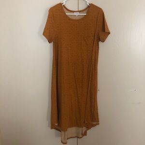 Lularoe mustard yellow high low dress